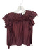 Sea New York Size XS Burgundy Viscose Blend Ruffle Detail Cap Sleeve Top Burgundy / XS