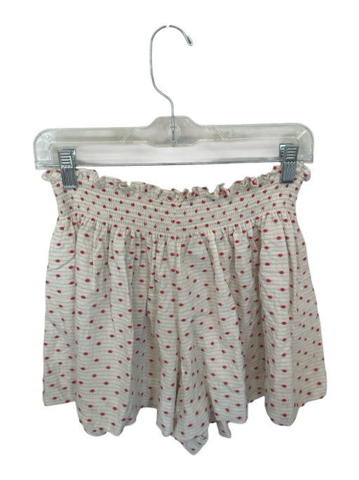 Hunter Bell Size S Cream & Red Cotton Blend stripes & dots Elastic Waist Shorts Cream & Red / S