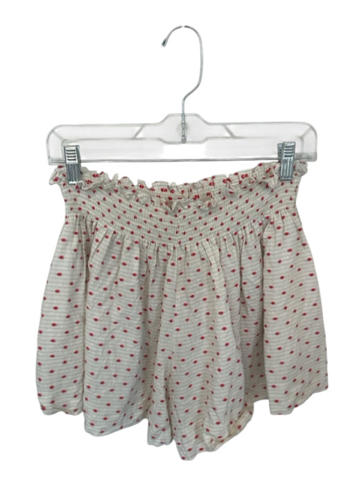 Hunter Bell Size S Cream & Red Cotton Blend stripes & dots Elastic Waist Shorts Cream & Red / S