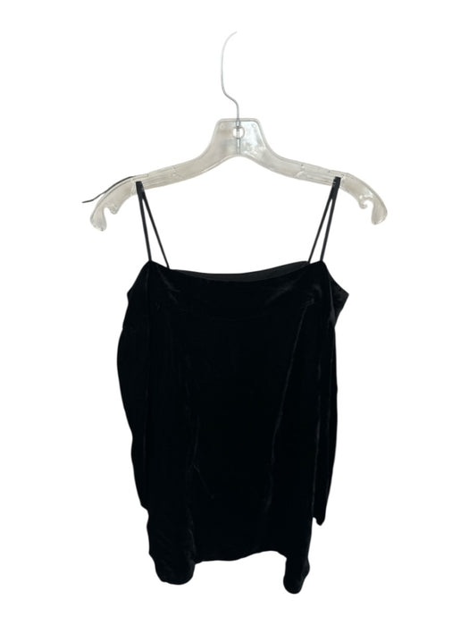 Tibi Size 0 Black Rayon & Silk Velvet Off Shoulder Short Balloon Sleeve Top Black / 0
