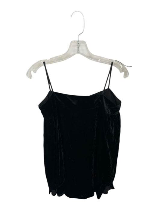 Tibi Size 0 Black Rayon & Silk Velvet Off Shoulder Short Balloon Sleeve Top Black / 0