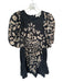 Sea New York Size S Black & Tan Cotton & Viscose Short Sleeve Bleach Wash Dress Black & Tan / S