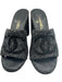 Chanel Shoe Size 36.5 Black & White Canvas open toe Block Heel Sequin Sandals Black & White / 36.5