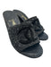 Chanel Shoe Size 36.5 Black & White Canvas open toe Block Heel Sequin Sandals Black & White / 36.5