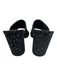 Chanel Shoe Size 36.5 Black & White Canvas open toe Block Heel Sequin Sandals Black & White / 36.5