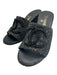 Chanel Shoe Size 36.5 Black & White Canvas open toe Block Heel Sequin Sandals Black & White / 36.5