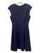 Tory Burch Size 4 Navy Blue Wool Cap Sleeve Paneled Knee Length Dress Navy Blue / 4