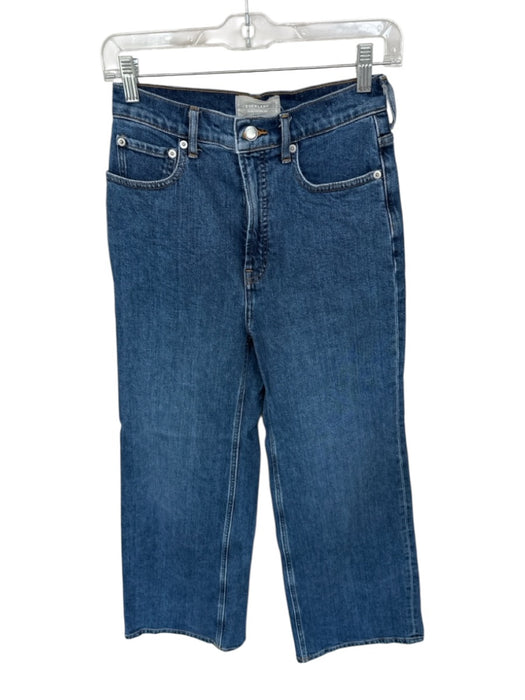 Everlane Size 26R Dark Wash Cotton High Waist Straight Leg Jeans Dark Wash / 26R
