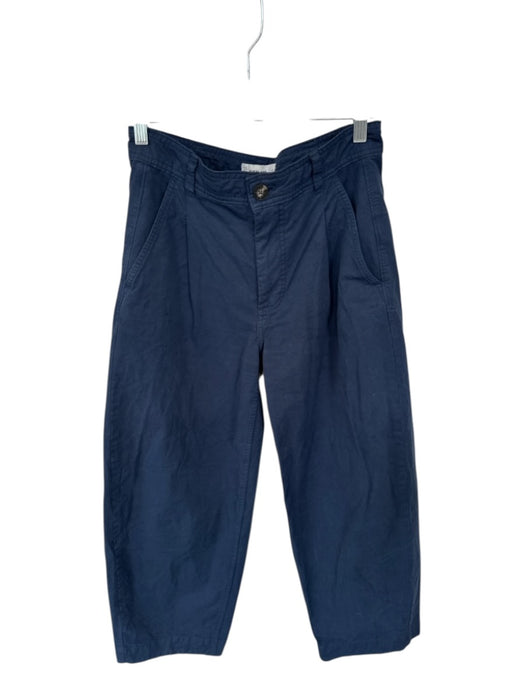 Everlane Size 4 Navy Organic Cotton High Waist Pleated Trouser Pants Navy / 4