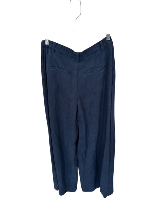 Na-kd Size 36 Navy Lycocell High Waist Pleated Wide Leg Trouser Pants Navy / 36