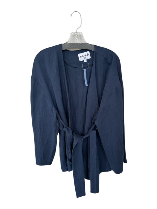 Na-kd Size 36 Navy Lycocell Long Sleeve Belted Jacket Navy / 36