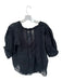 J. Crew Size M Black Linen Short Balloon Sleeve Lace Trim Slip Incl Top Black / M