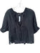 J. Crew Size M Black Linen Short Balloon Sleeve Lace Trim Slip Incl Top Black / M