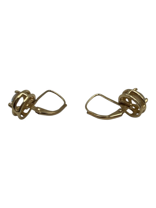 No Brand Crystal Yellow Gold 14K Gold Cubic Zirconia Lever back Hoop Earrings Crystal