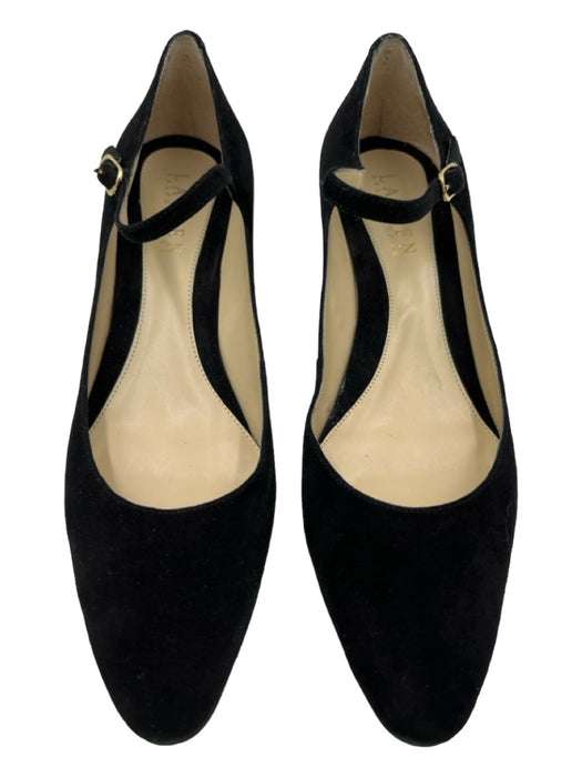 Lauren Ralph Lauren Shoe Size 6.5 Black Suede Almond Toe Ankle Strap Pumps Black / 6.5