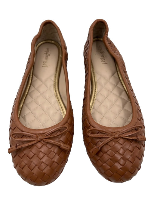 J. McLaughlin Shoe Size 7 Brown Leather Bow detail Woven Round Toe Flats Brown / 7
