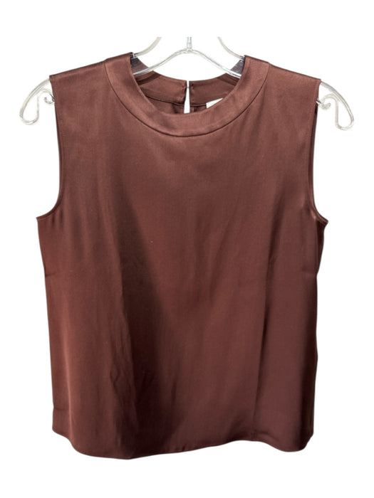 Lily Silk Size XS Brown Silk Sleeveless Paneled Neckline Cami Top Brown / XS