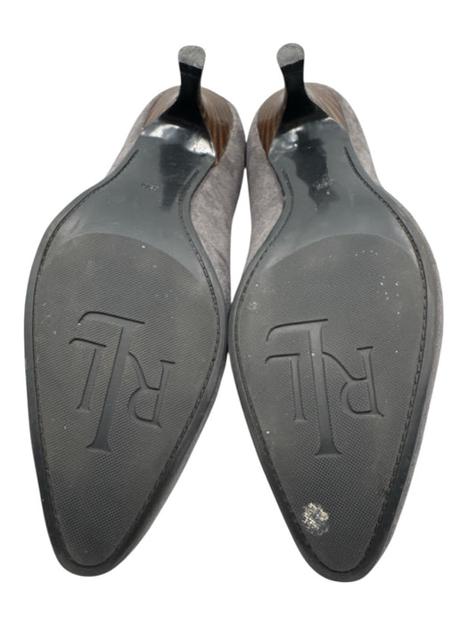 Lauren Ralph Lauren Shoe Size 6.5 Gray Suede Almond Toe Ankle Strap Pumps Gray / 6.5