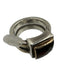 Red, Silver & Gold Metal Faceted Square Two Tone Double band Ring Red, Silver & Gold