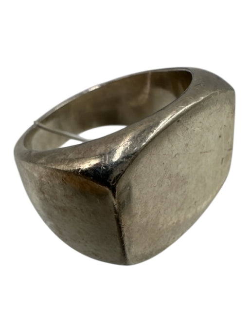 Silver 925 Silver Flat Chunky Signet Ring Silver