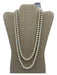 White & Silver Pearls Metal Opera Length Box Clasp Necklace White & Silver