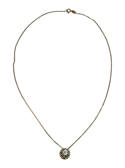 No Brand Gold 14K Cubic Zirconia Chain Dainty Necklace Gold