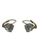 No Brand Crystal Yellow Gold 10K Cubic Zirconia Lever back Hoop Earrings Crystal