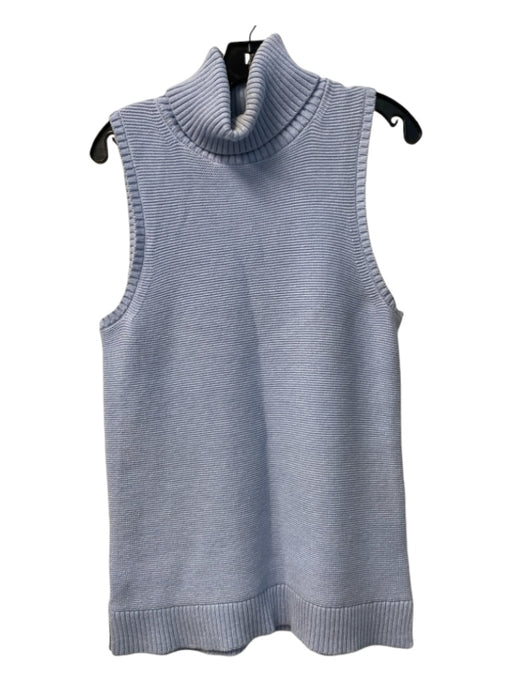 J Crew Size Small Light Blue Cotton Turtle Neck Ribbed Sleeveless Long Sweater Light Blue / Small