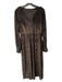 Elie Tahari Size 2 Black & Brown Poly Blend Velvet Long Sleeve Burn Out Dress Black & Brown / 2