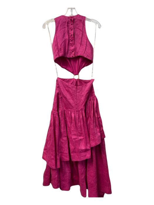 Aje. Size 6 Raspberry Viscose Blend Round Neck Sleeveless Maxi Dress Raspberry / 6