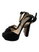 Prada Shoe Size 38 Black Suede Square Toe Ankle Strap Heels Black / 38