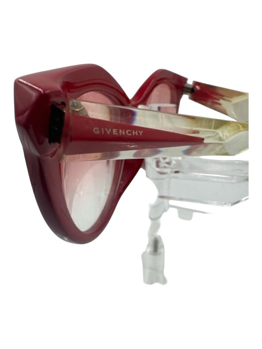 Givenchy Red Acetate Pink Tint Lens Prescription Clear Detail Eyeglass Frames Red