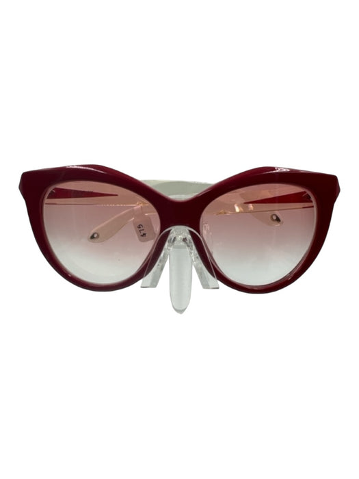 Givenchy Red Acetate Pink Tint Lens Prescription Clear Detail Eyeglass Frames Red