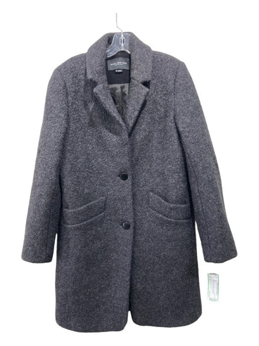 Marc New York Size 8 Gray Wool & Polyester 2 Buttons Pockets Knee Length Coat Gray / 8