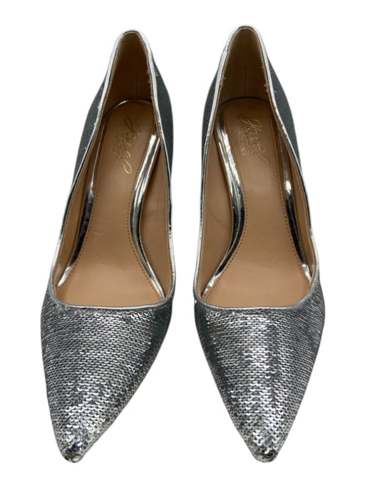 Jewel Badgley Mischka Shoe Size 6.5 Silver Sequin Pointed Toe Stiletto Pumps Silver / 6.5