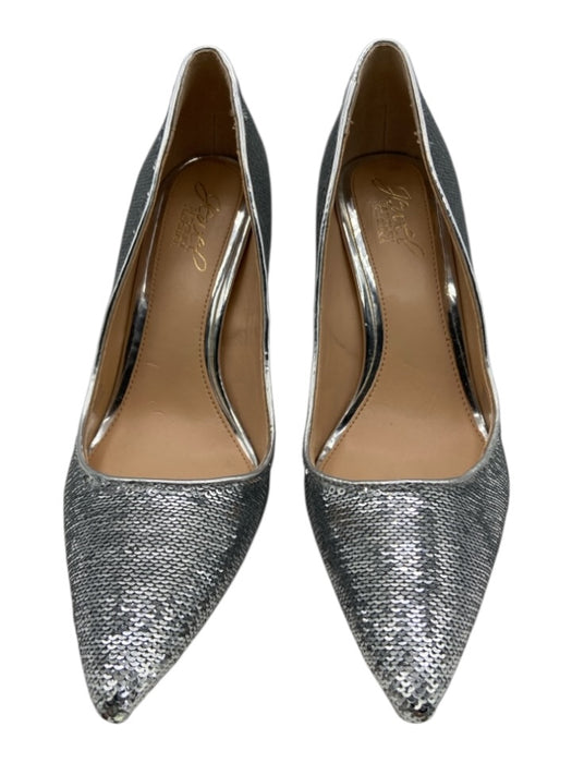 Jewel Badgley Mischka Shoe Size 6.5 Silver Sequin Pointed Toe Stiletto Pumps Silver / 6.5