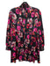 Alice + Olivia Size S/P Black, Pink, Multi Cotton Blend Long Sleeve Floral Dress Black, Pink, Multi / S/P