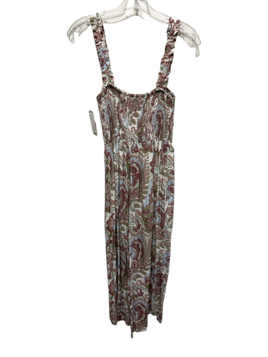 Wilfred Size S Purple & Multi Viscose Blend Shirred Abstract Floral Jumpsuit Purple & Multi / S