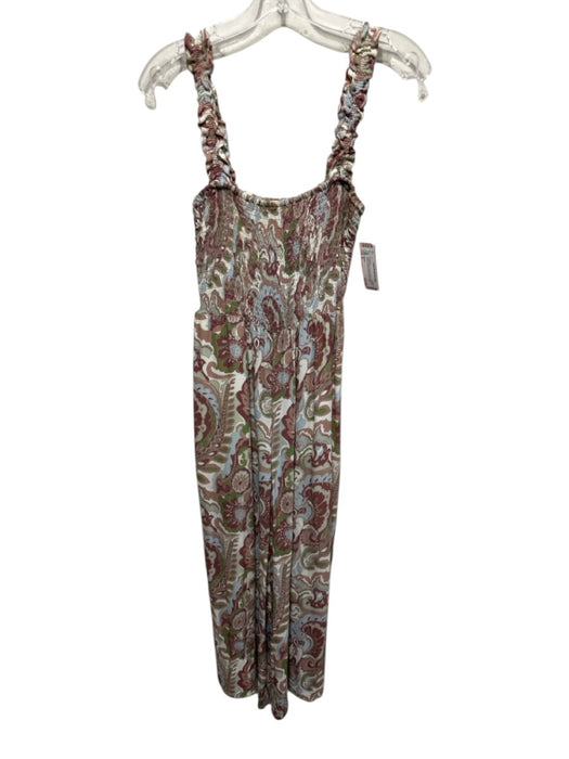 Wilfred Size S Purple & Multi Viscose Blend Shirred Abstract Floral Jumpsuit Purple & Multi / S