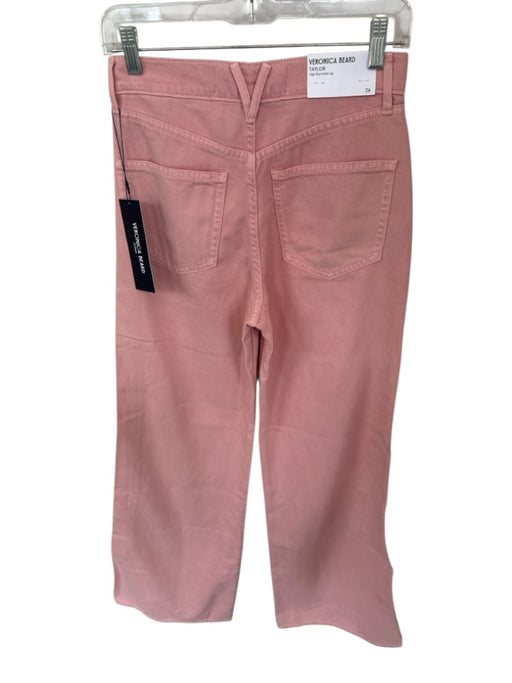 Veronica Beard Size 26 Mauve Pink Cotton Blend High Waist Wide Leg Jeans Mauve Pink / 26