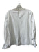 Carolina Herrera Size 2 White Cotton Blend Round Neck Long Flare Sleeve Top White / 2