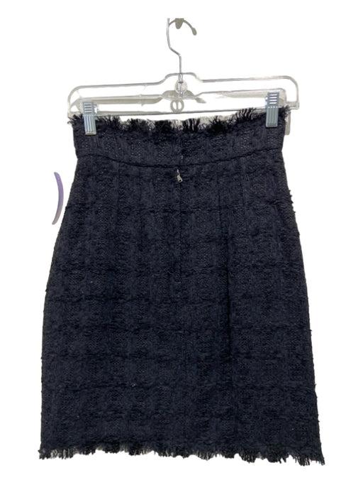 Dolce & Gabbana Size 38 Black Polyamide Blend Tweed Pencil Back Zip Skirt Black / 38