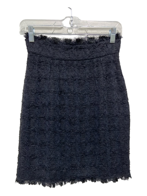 Dolce & Gabbana Size 38 Black Polyamide Blend Tweed Pencil Back Zip Skirt Black / 38