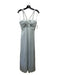 Amsale Size 6 Light Blue Silk Sheer Overlay Ruched Maxi T Strap Dress Light Blue / 6