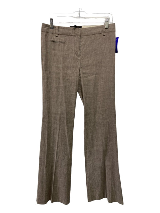 BCBG Maxazria Size 4 Beige Linen Blend Mid Rise Straight 3 Pocket Pants Beige / 4