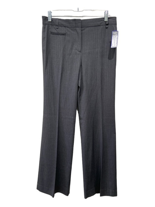 BCBG Maxazria Size 4 Gray Polyester Blend Pinstripe Straight Mid Rise Pants Gray / 4