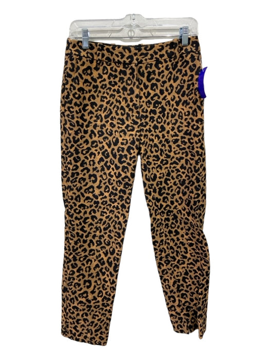 3.1 Phillip Lim Size 2 Brown & Black Cotton Blend Cheetah Mid Rise Tapered Pants Brown & Black / 2