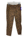 3.1 Phillip Lim Size 2 Brown & Black Cotton Blend Cheetah Mid Rise Tapered Pants Brown & Black / 2