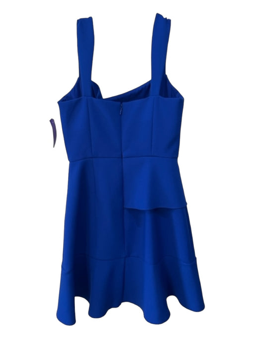 BCBG Maxazria Size 8 Cobalt Blue Polyester Square Neck Sleeveless Back Zip Dress Cobalt Blue / 8