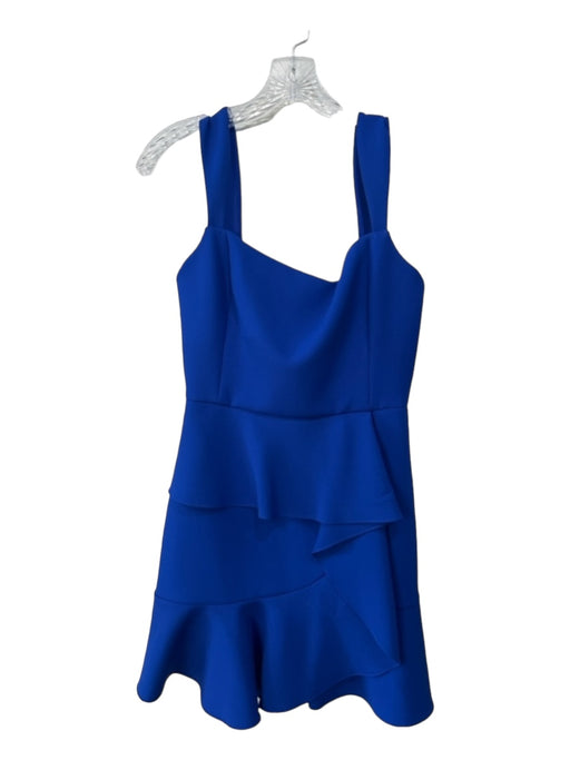 BCBG Maxazria Size 8 Cobalt Blue Polyester Square Neck Sleeveless Back Zip Dress Cobalt Blue / 8